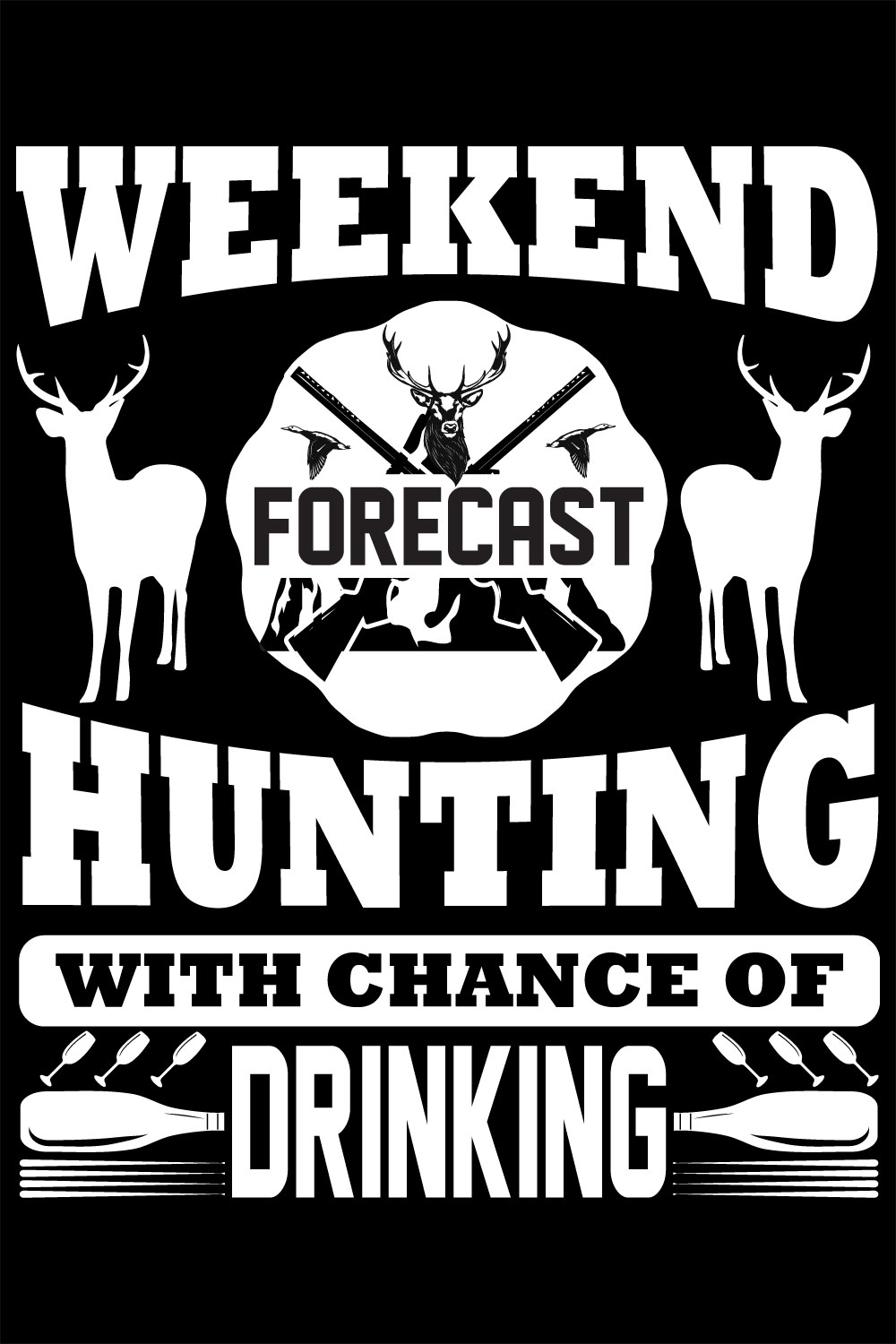 T-Shirt Weekend Hunting Drinking Design pinterest image.