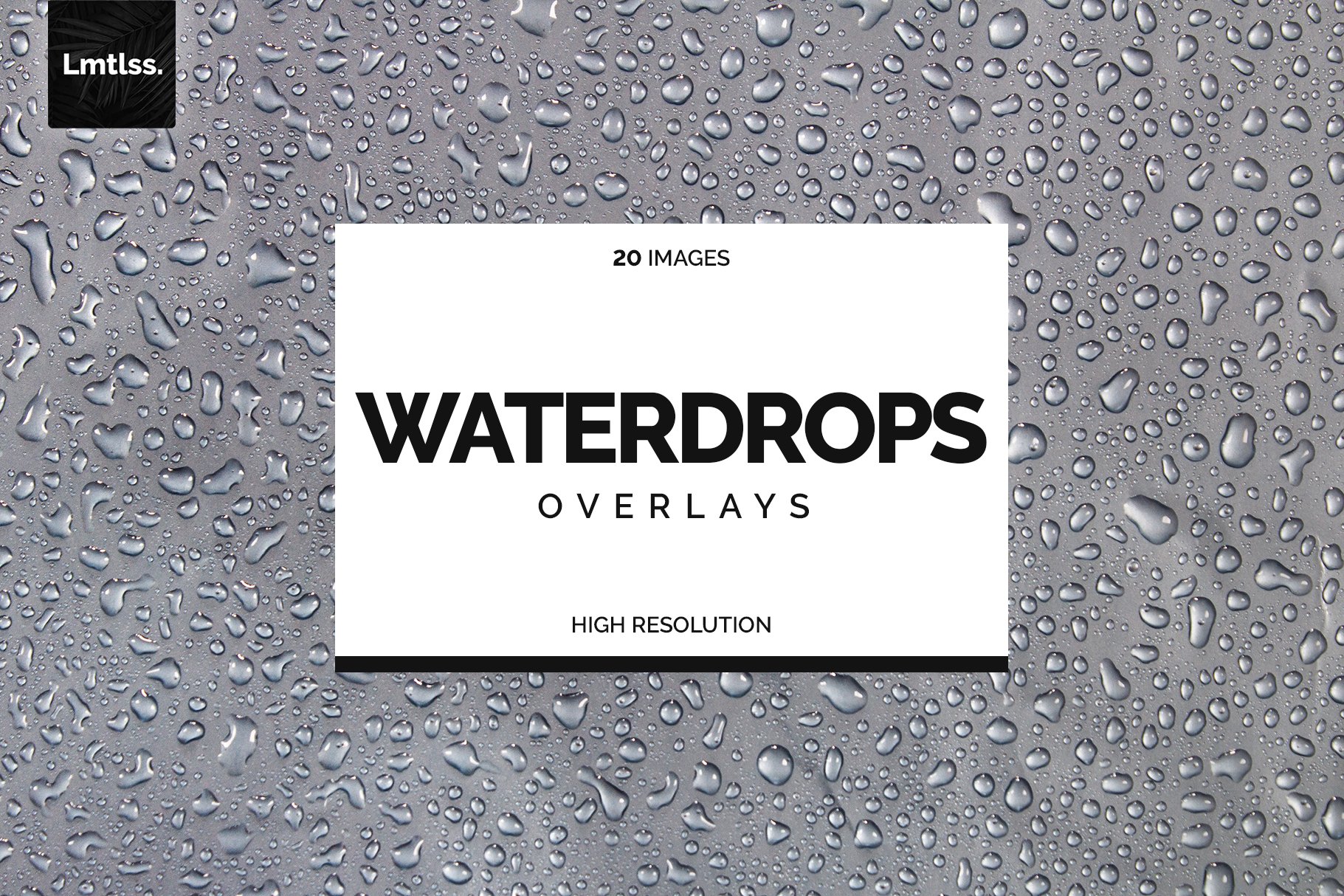 Cover image of 20 Water Drops Overlays.