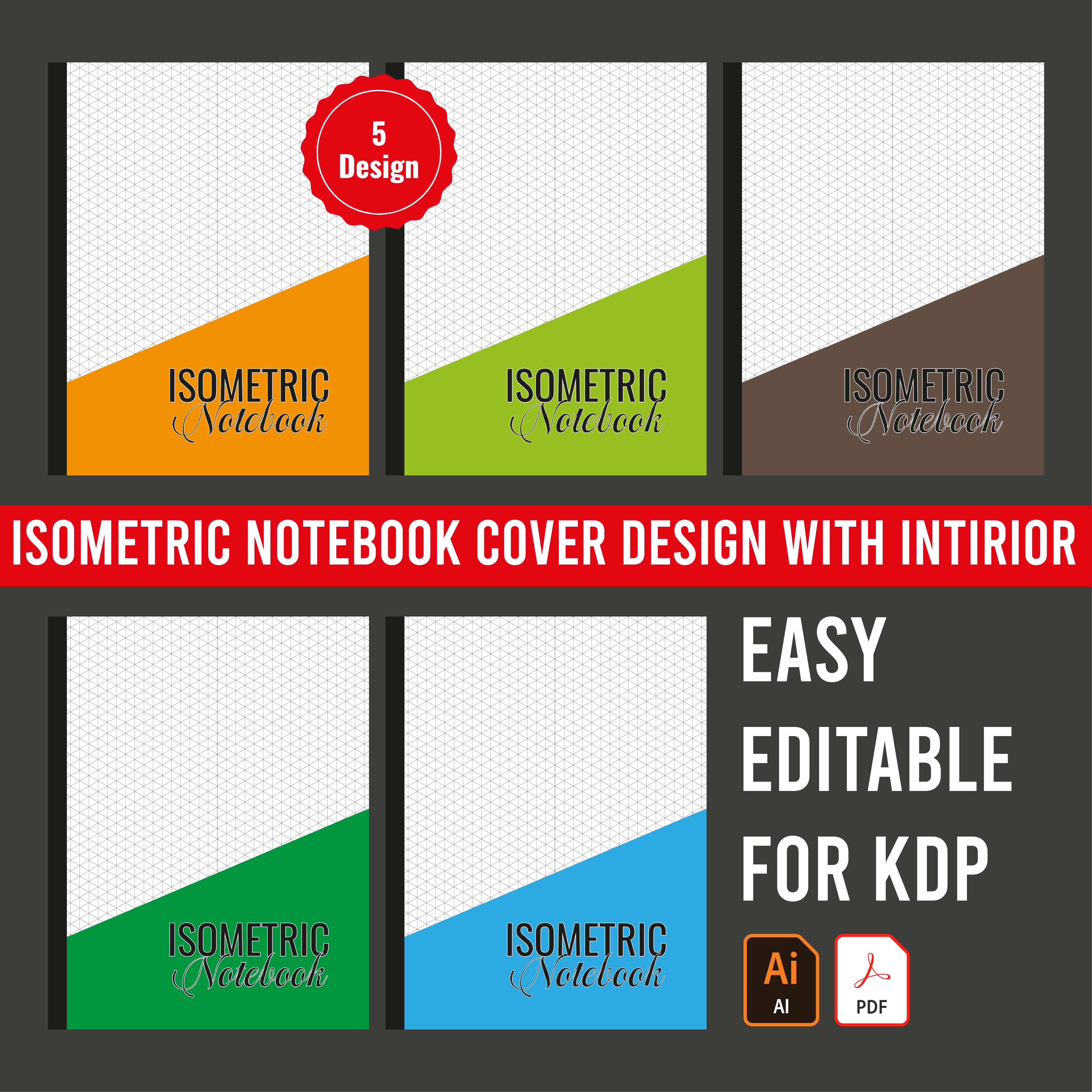 Isometric Notebook Cover Design With Interior main cover.