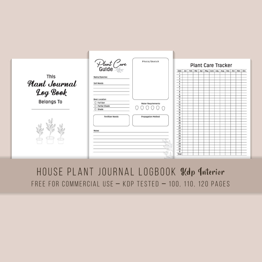 House Plant Journal Log Book (KDP Interior) | MasterBundles