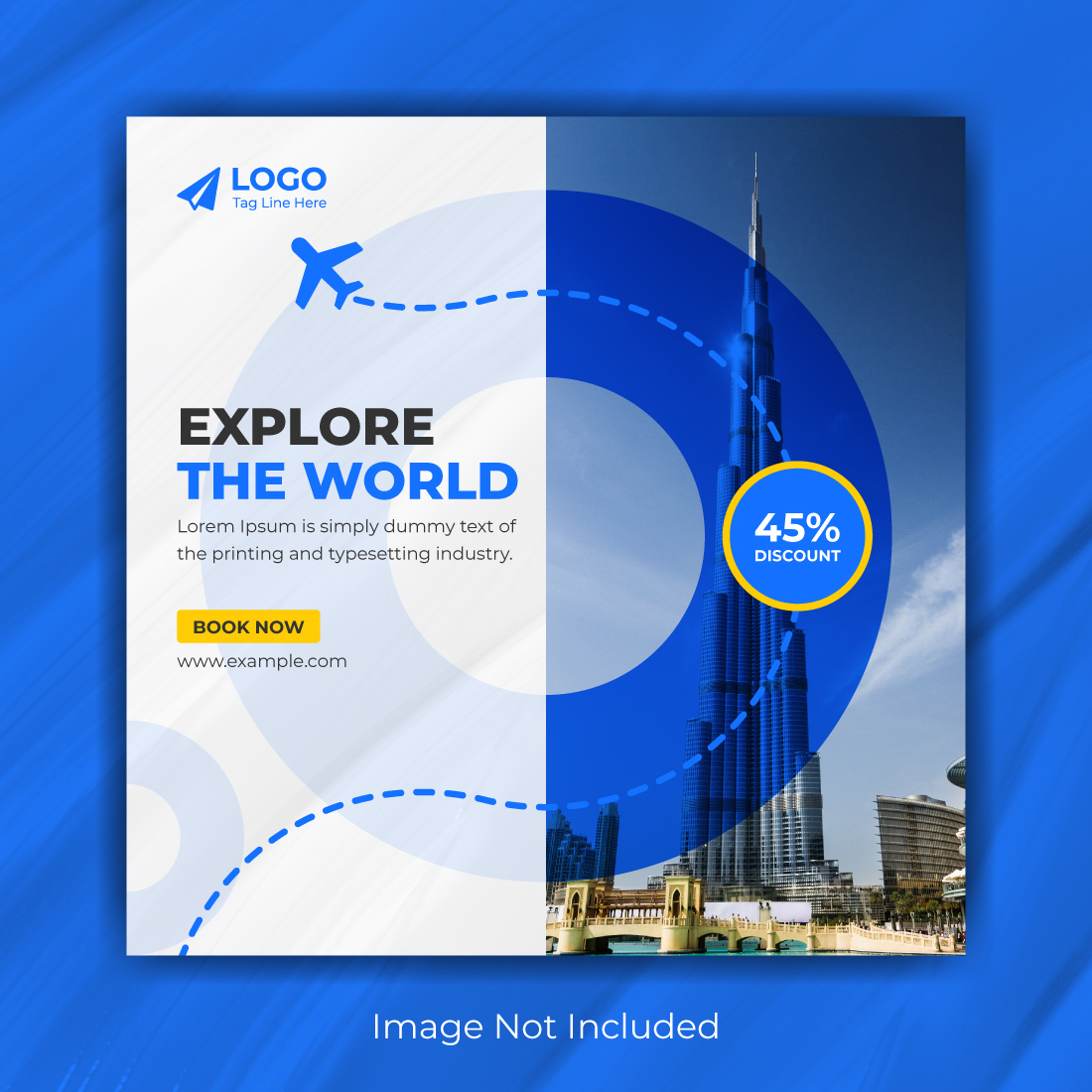 4 Travel Social Media Post Design Template image preview.