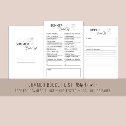 Summer Bucket List KDP Interior main cover