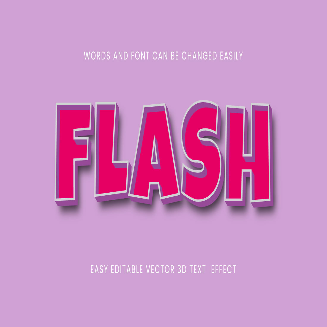 Vector 3d Flash Editable Text Effect Design cover image.