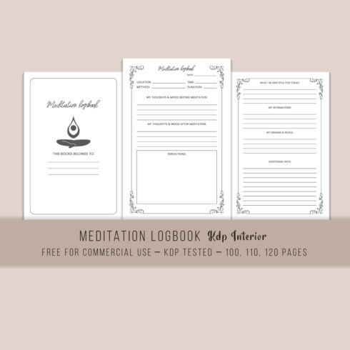 Meditation Journal Logbook KDP Interior main cover
