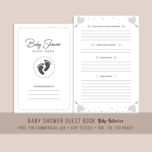 Baby Shower Guest Book KDP Interior main cover