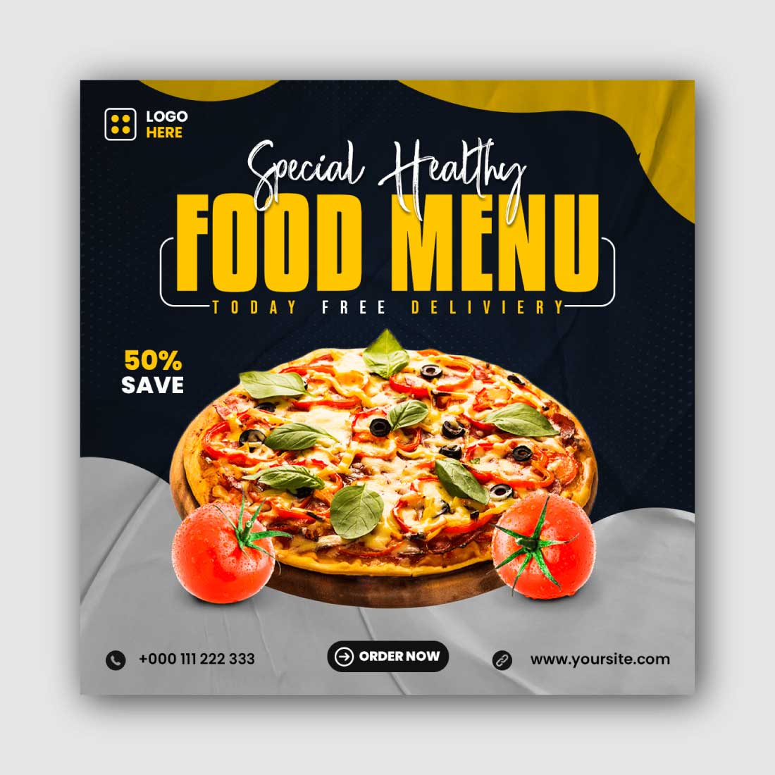 Special Healthy Food Menu Food Menu Social Media Template main cover.