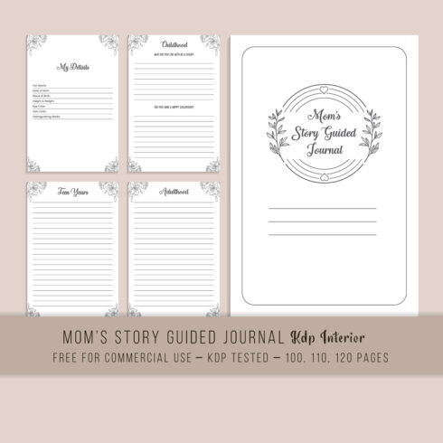 Moms Story Guided Journal KDP Interior main cover