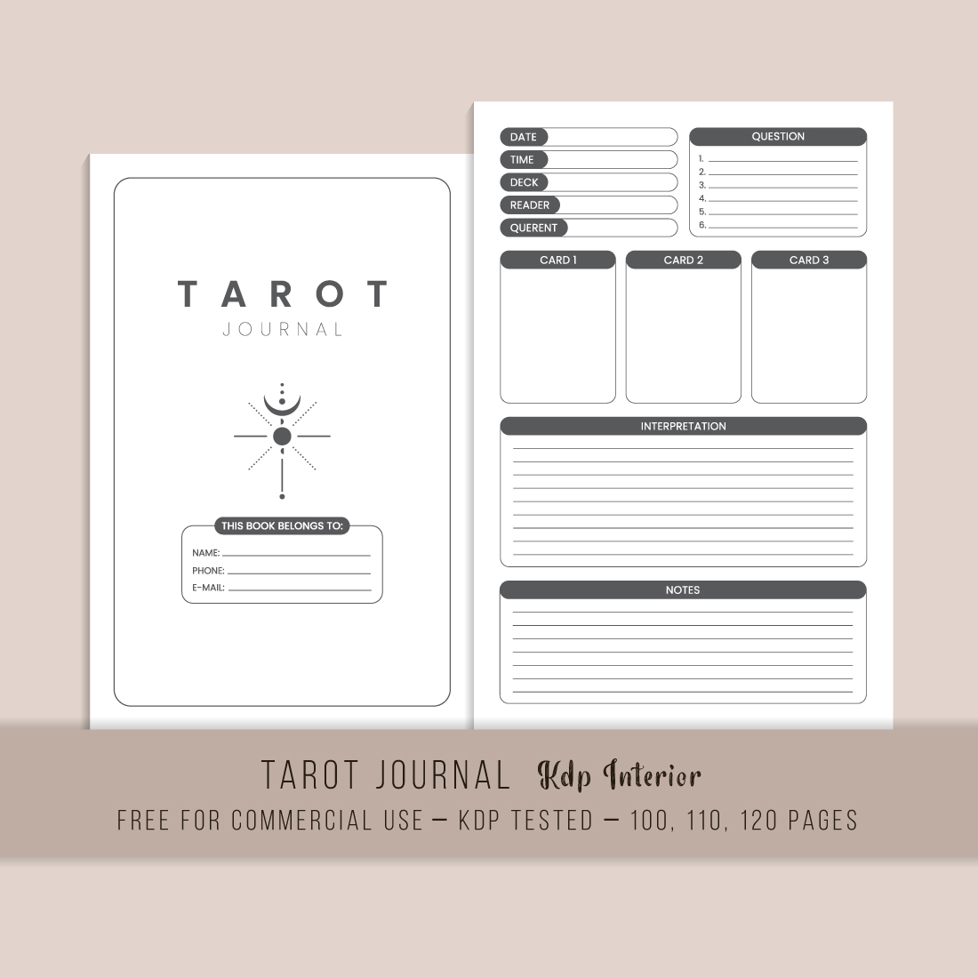 Tarot Journal KDP Interior main cover