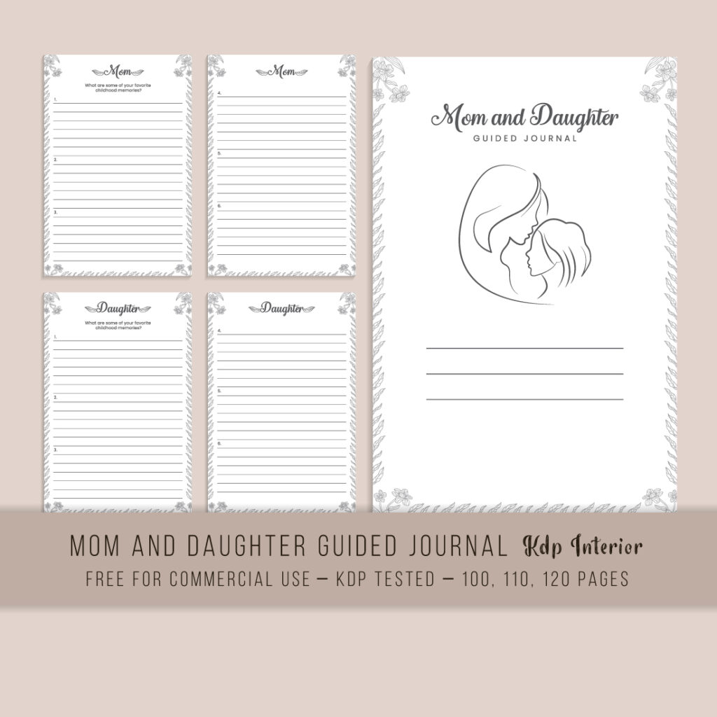 Mom And Daughter Guided Journal KDP Interior | MasterBundles