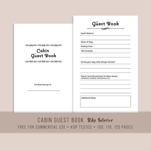 Blood Cabin Guest Book KDP Interior main cover