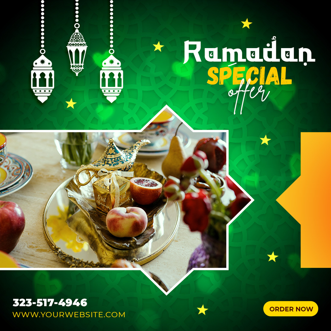3 Ramadan Kareem sale festival social media promotion banner only $3 preview image.