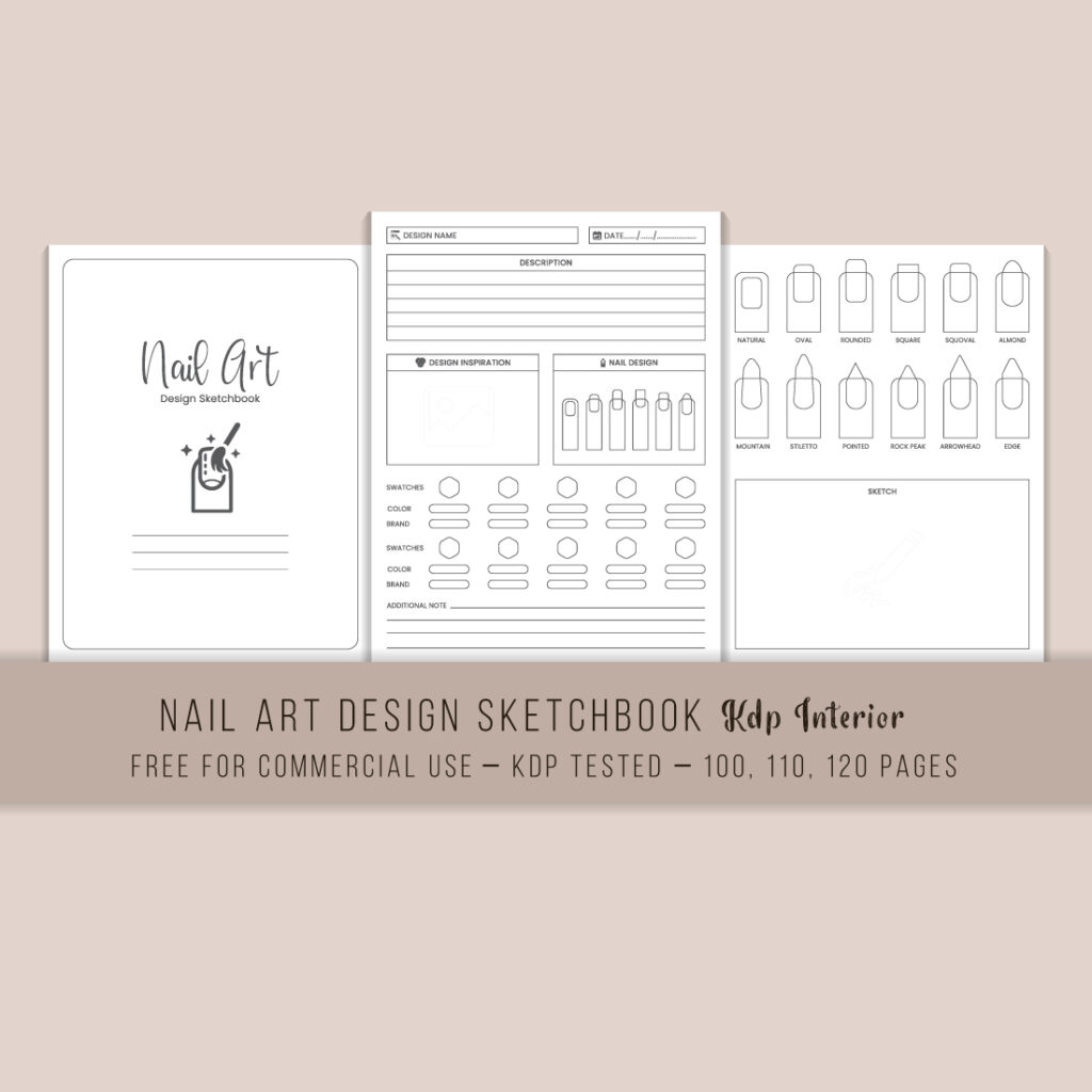 Nail Art Design Sketchbook (KDP Interior) | MasterBundles