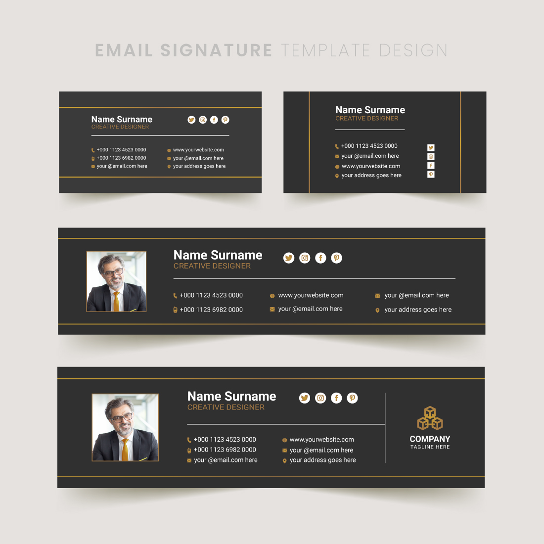 Corporate Business Email Signature Template set cover image.