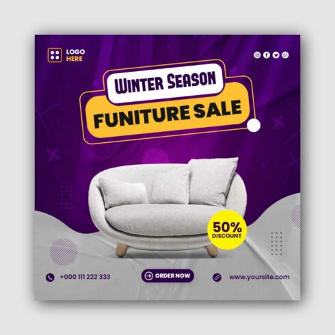 Furniture Sale Social Media Instagram Post Template main cover.