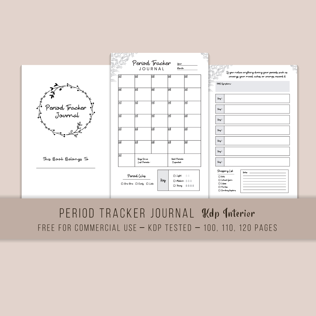 Period Tracker Journal KDP Interior main cover