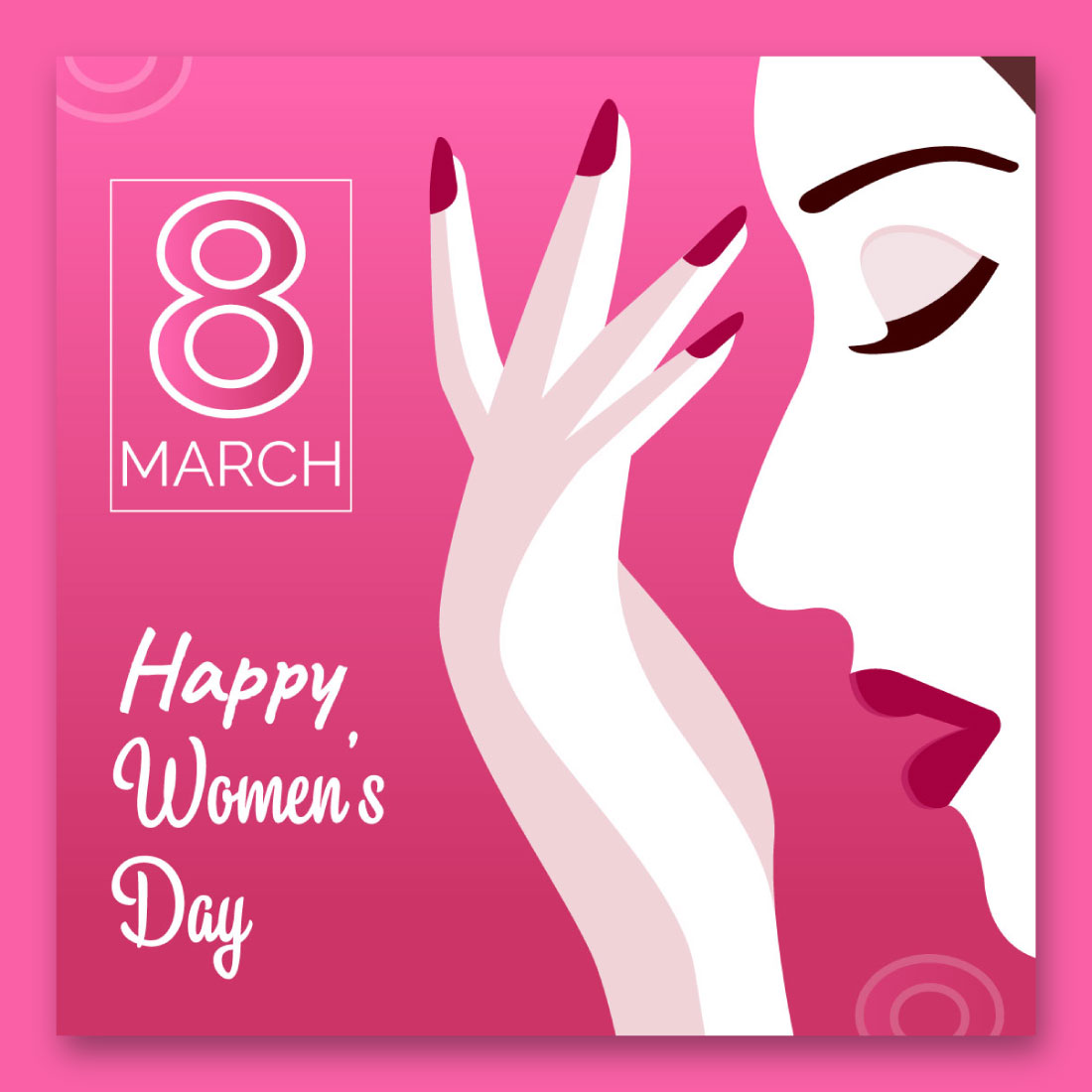 Image of a gorgeous social media post on the theme of Womens Day