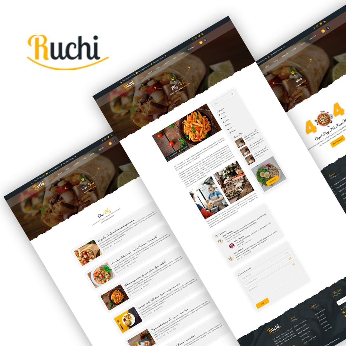 Food Website PSD Template cover image.