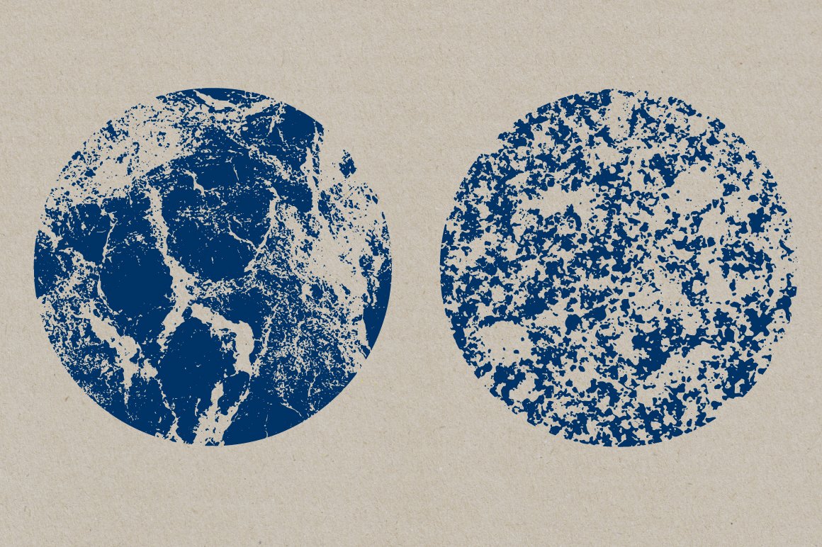 2 different round textures of water in blue.