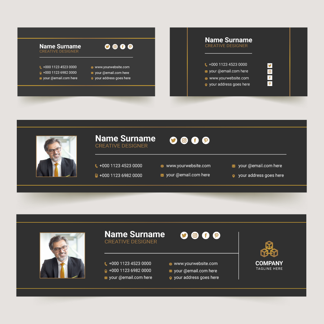 Business Email Corporate Signature Template set cover image.