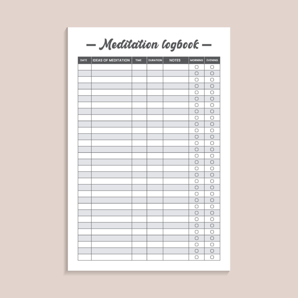 Meditation Logbook KDP Interior | MasterBundles