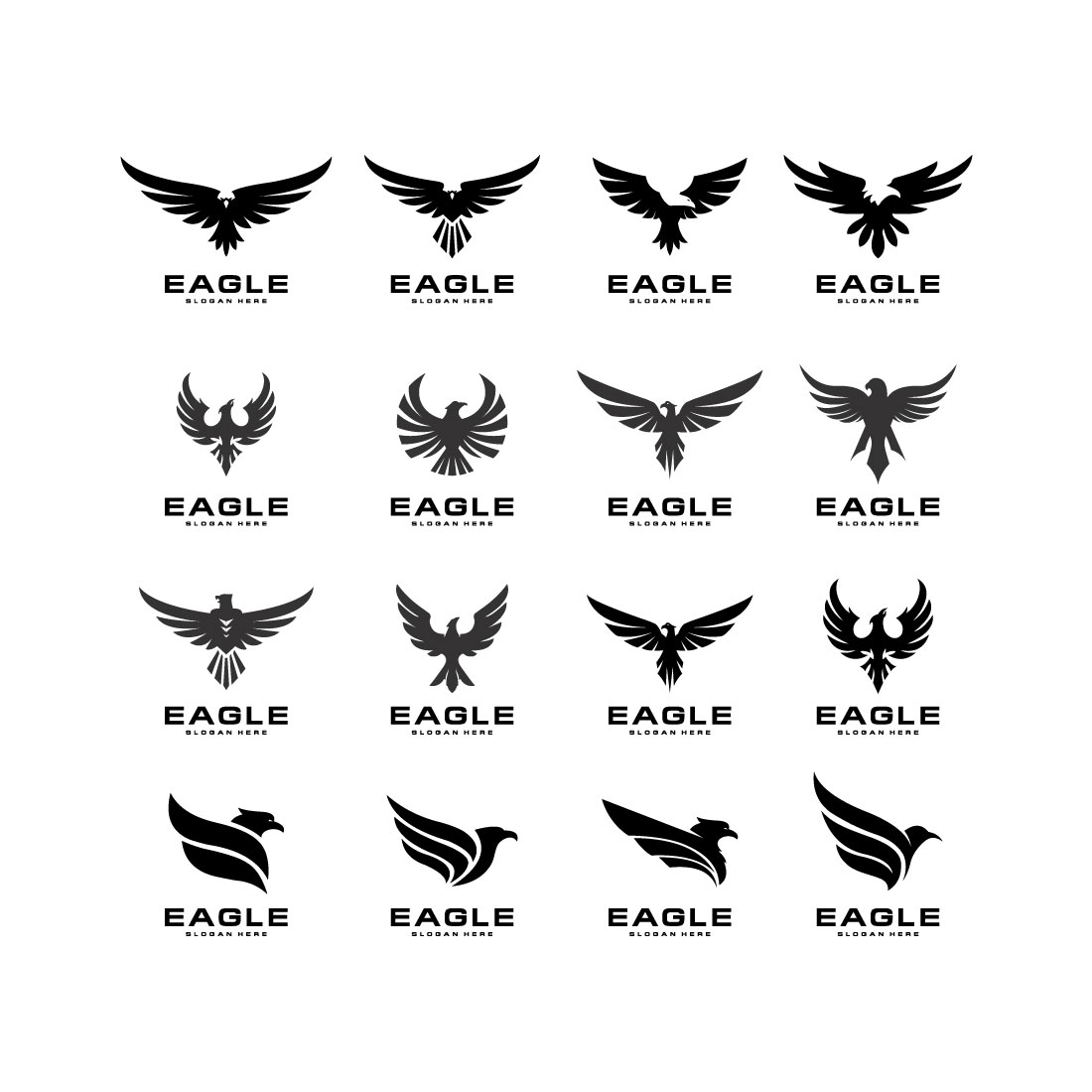Set of Eagle Bird Logo Vector Design cover image.
