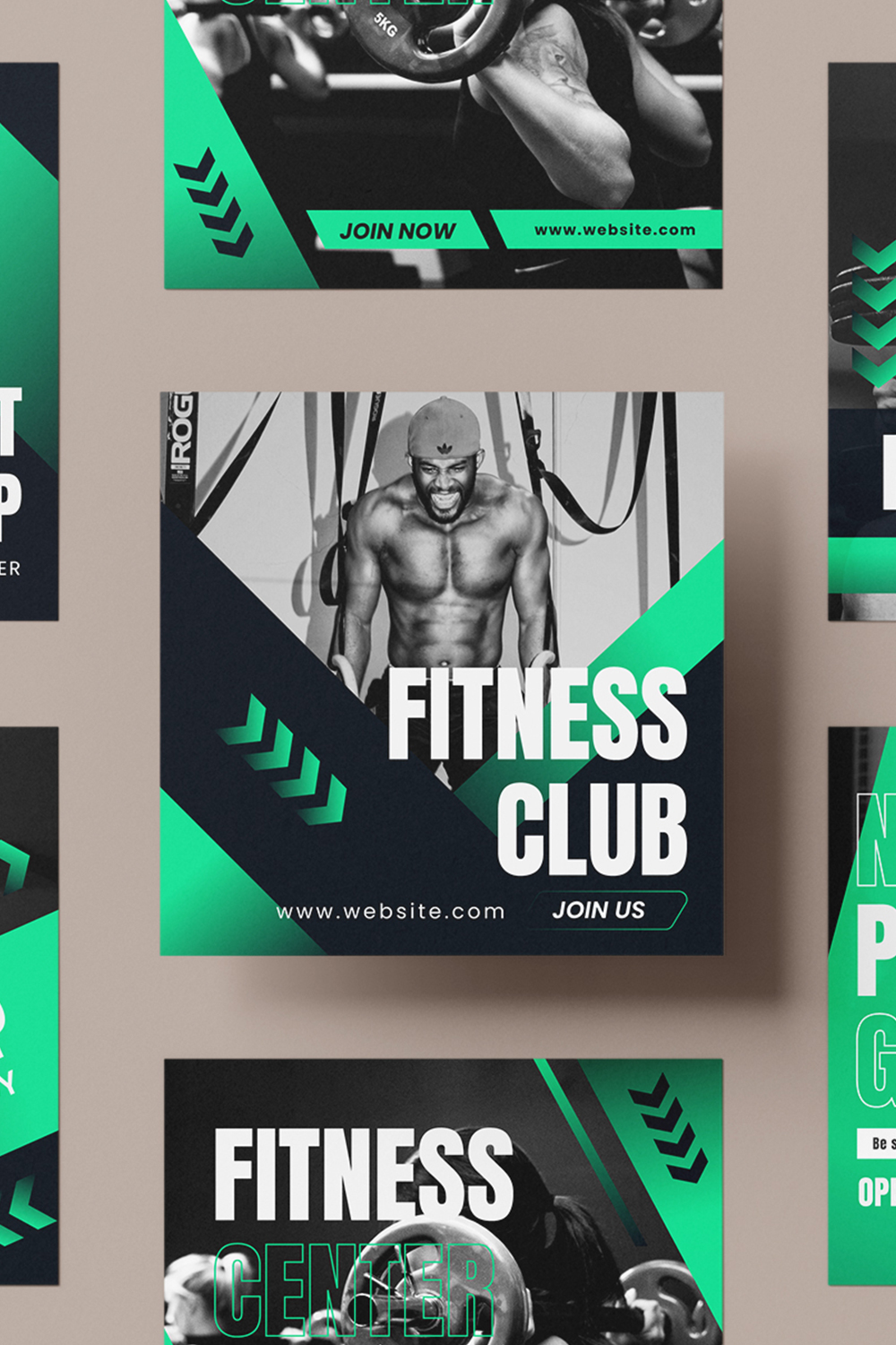 Fitness Instagram Post Templates pinterest preview image.