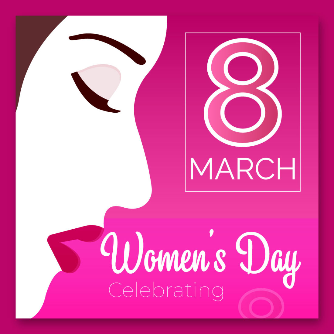 Image of beautiful social media post on women's day theme