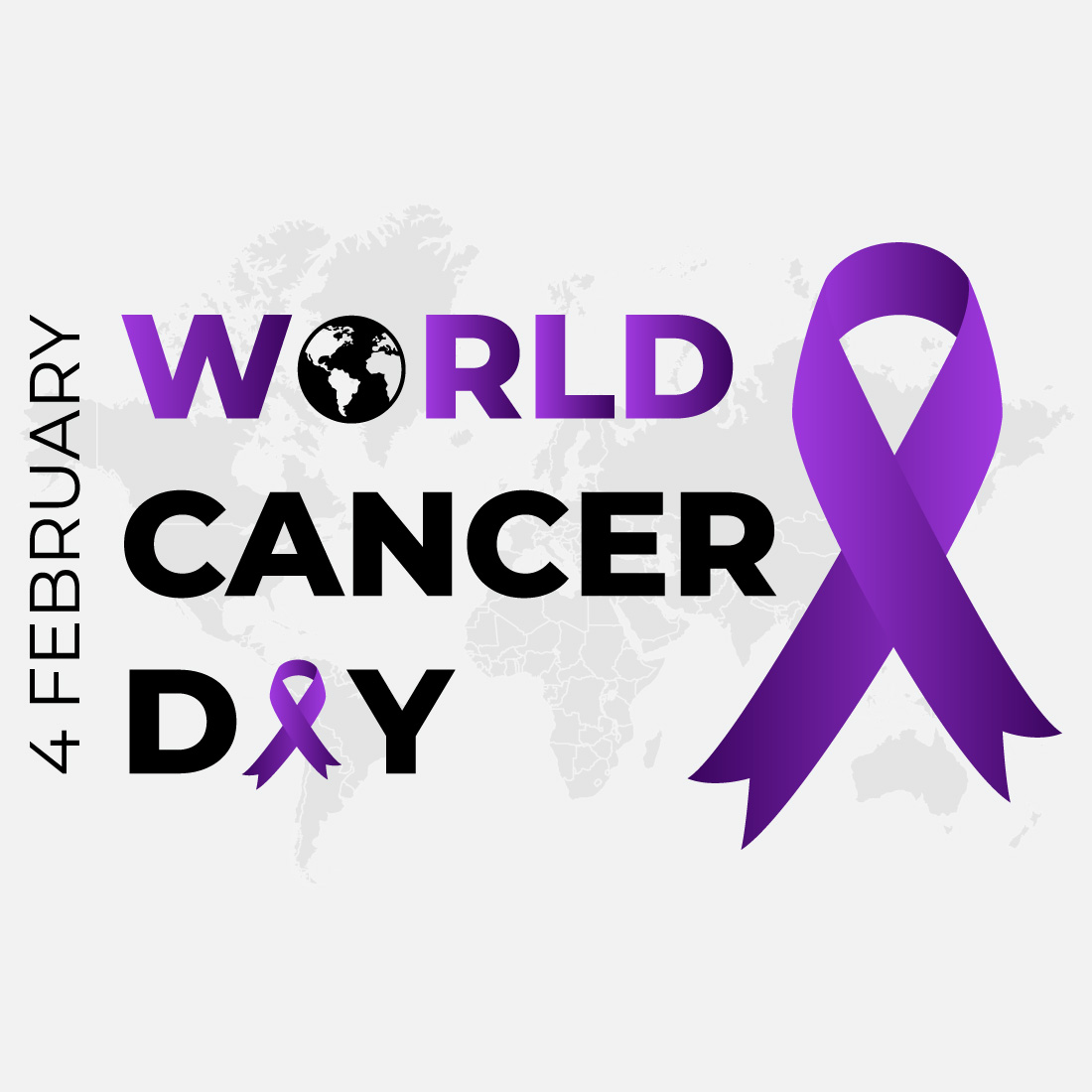 World Cancer Day Background Lilac Design preview image.