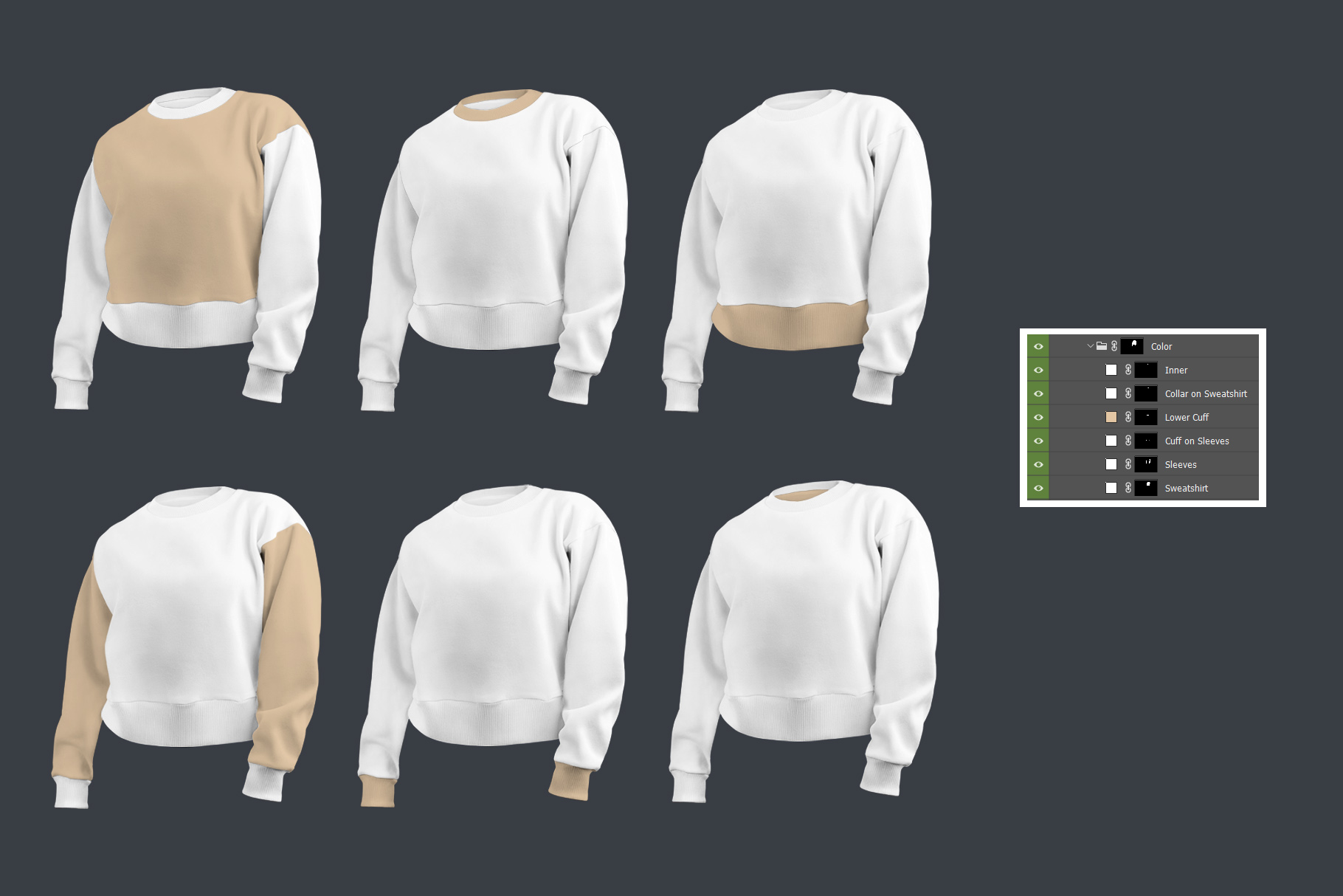 8 Mockups Crop Top Woman Sweatshirt in 3D Style preview image.