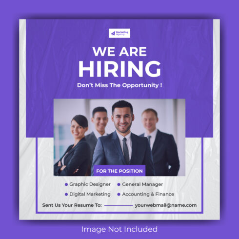 we are hiring employee job vacancy opportunity social media post banner ...