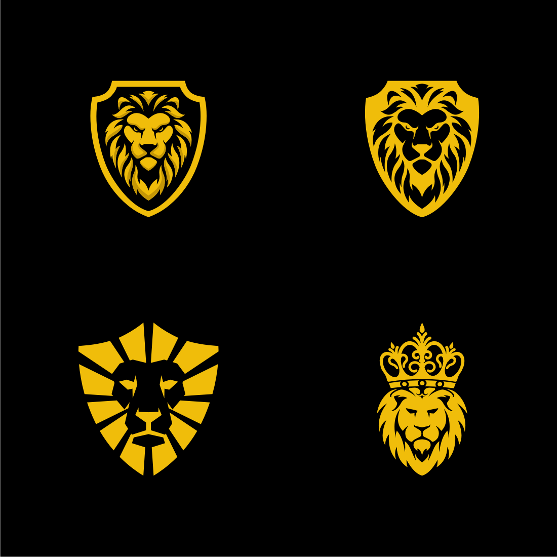 Lion Gold Logo Vector Template Stock Vector - Illustration of drawing,  line: 103033725