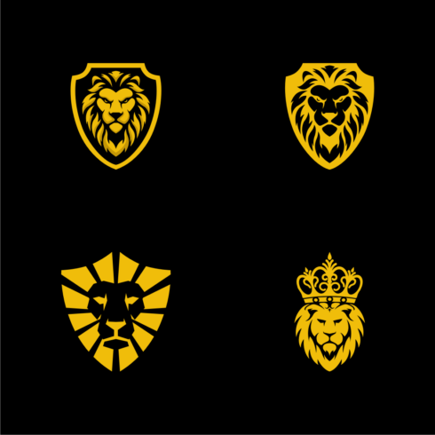 Set of Lion Shield Logo Vector Design main cover.