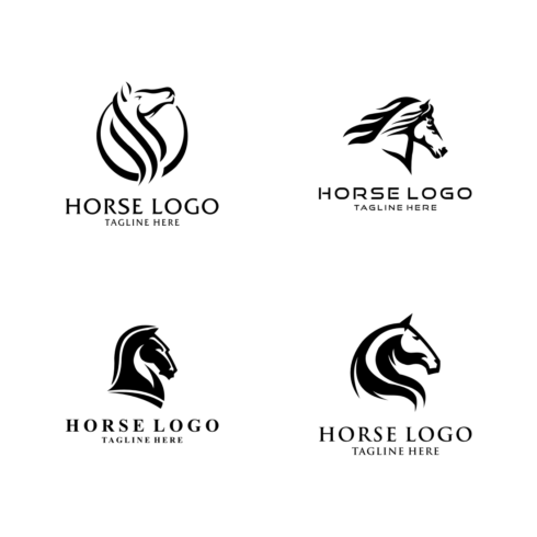 Set of Head Horse Logo Vector.
