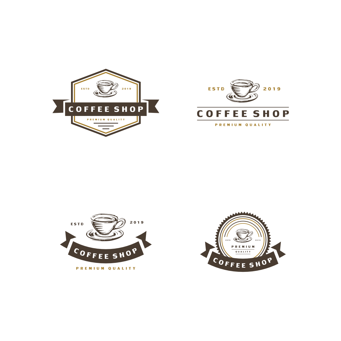 Coffee Logo - Vector Emblem Set Design - MasterBundles