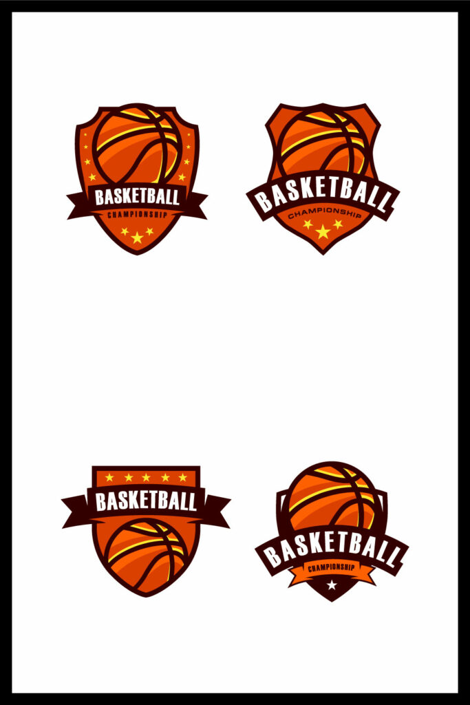 Basketball Championship Logo with Shield - MasterBundles