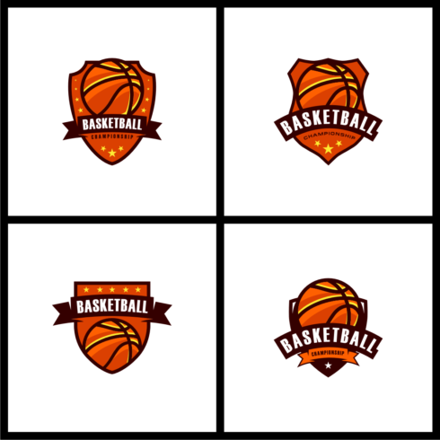 Basketball Championship Logo with Shield main cover.