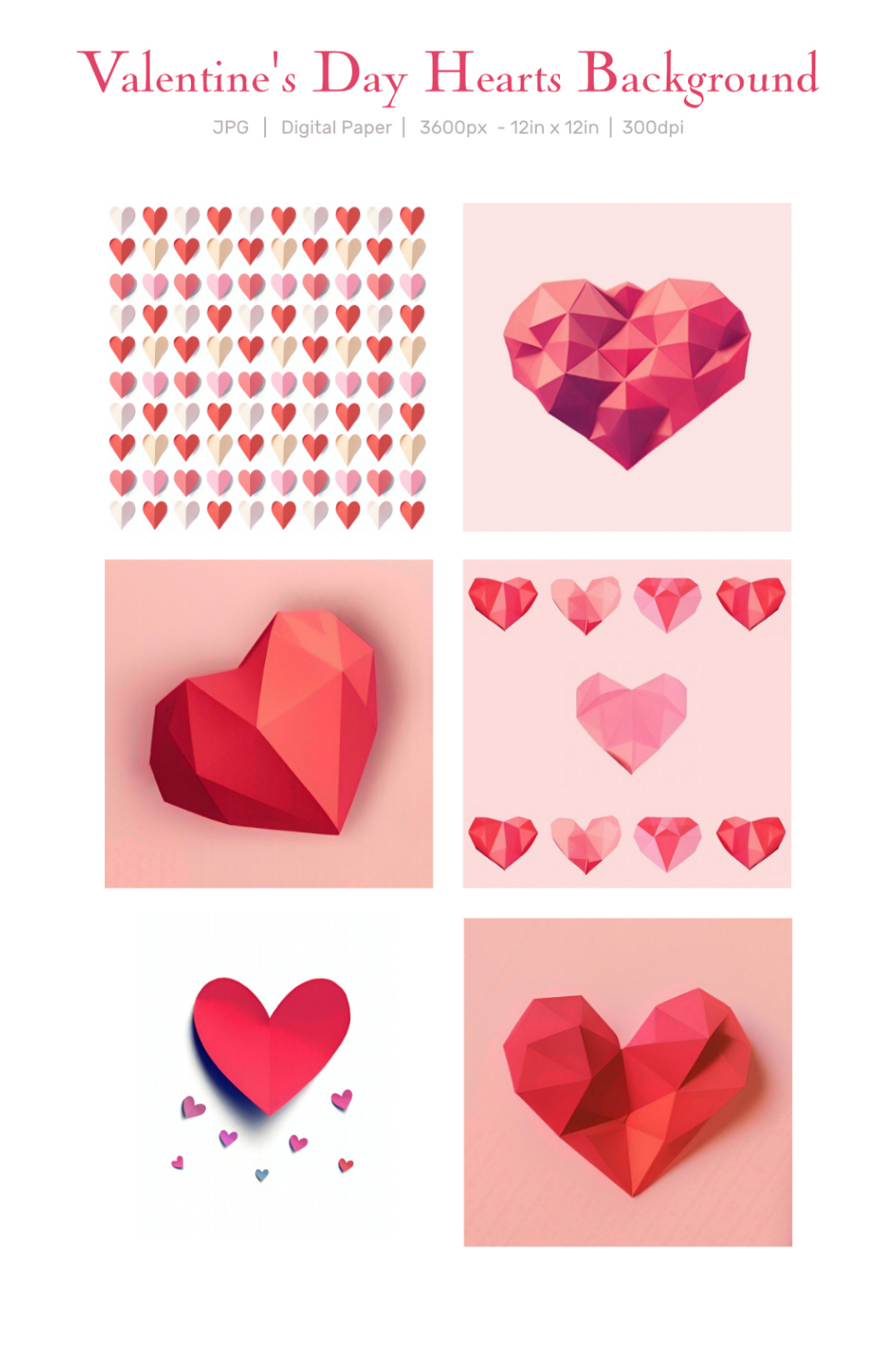 05 valentines day hearts background digital paper 643