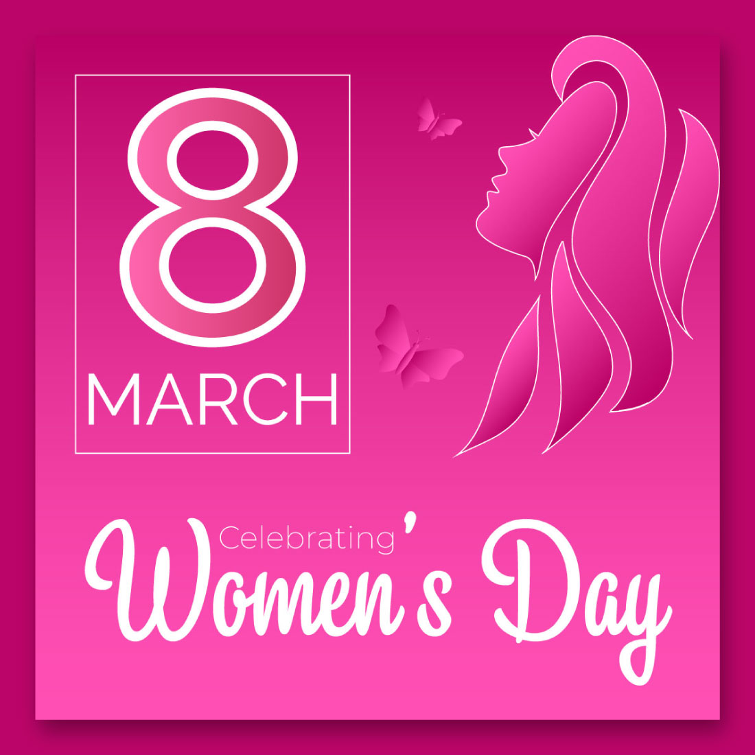 Image of colorful social media post on women's day theme