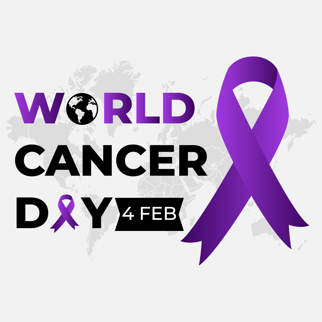 February World Cancer Day Background Lilac Design preview image.