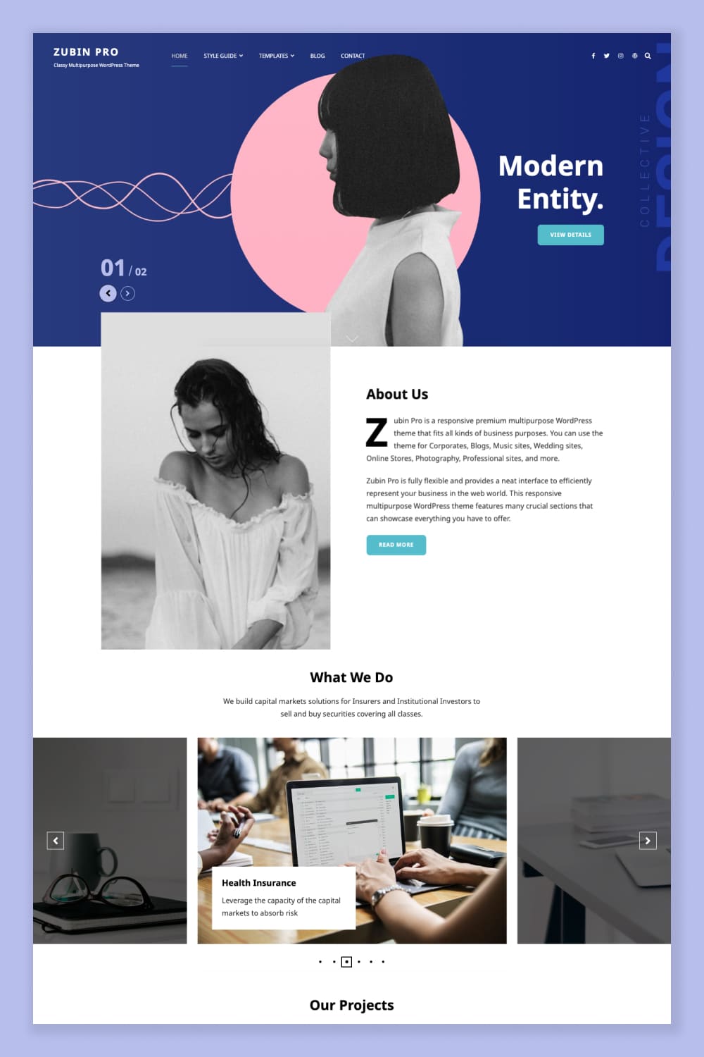 Multi-purpose and elegant template for trendy portfolio.