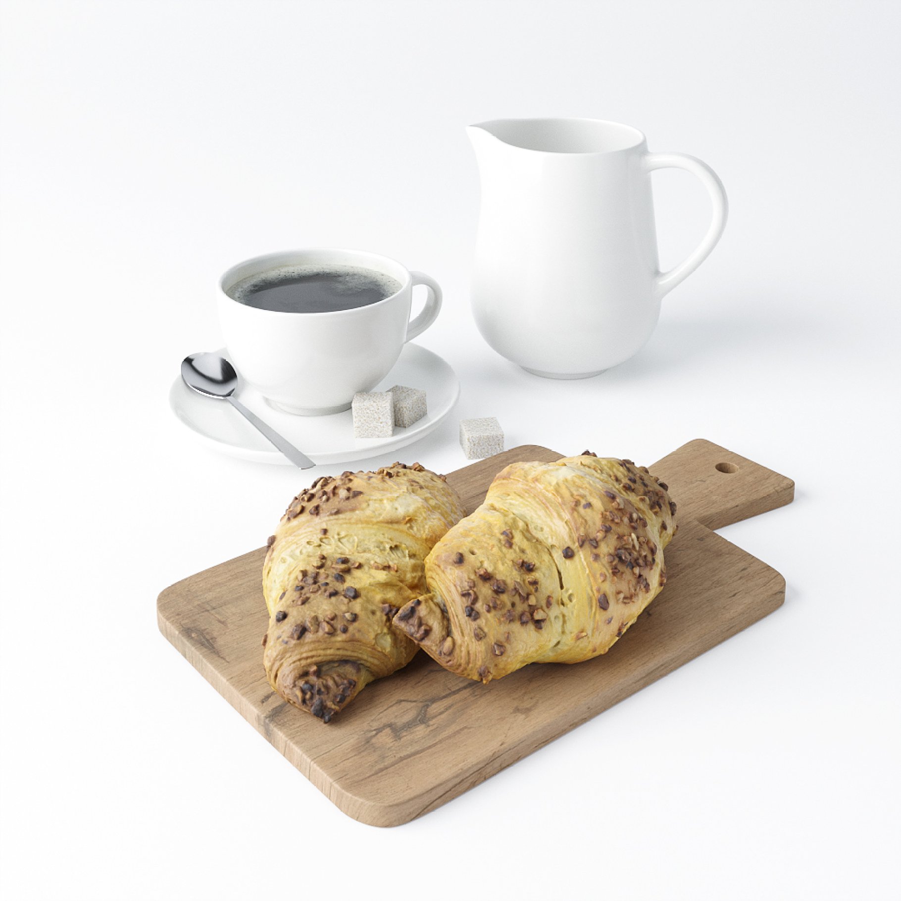 Decor Set Chocolate Croissant realistic image preview.