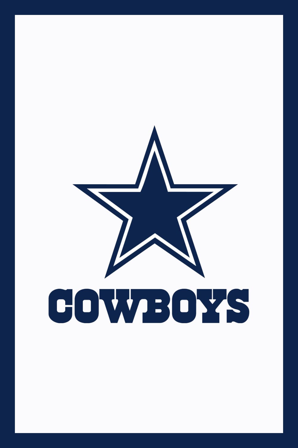 Blue star and blue text COWBOYS.