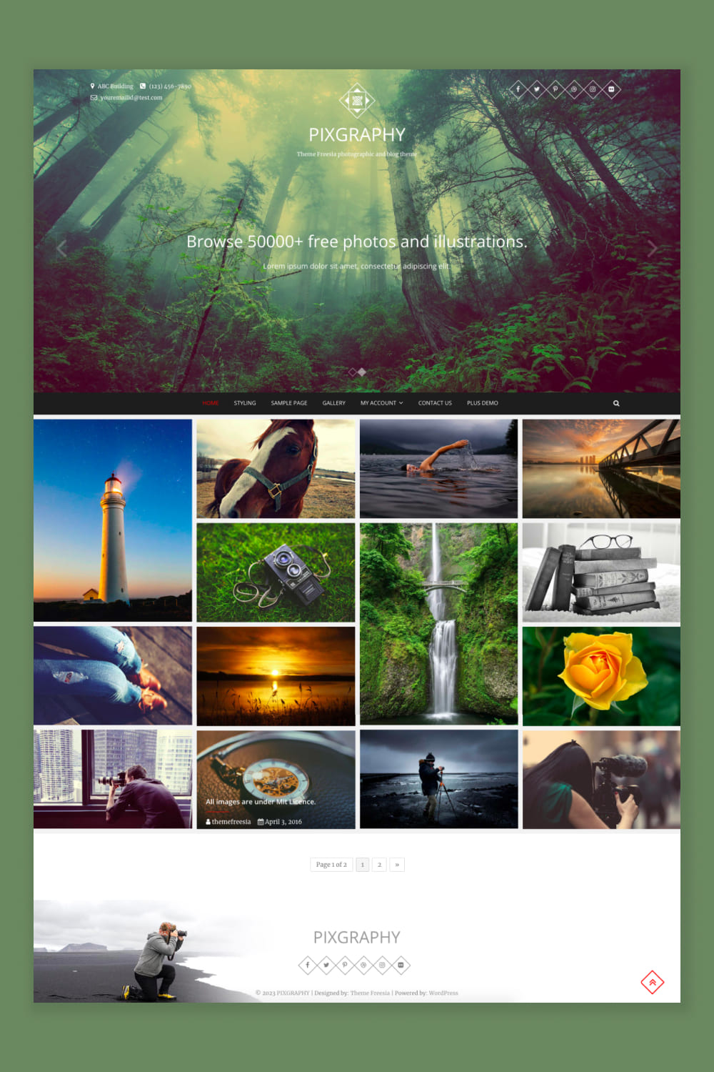 This is the fanciest themes with a simple design for talented photographers.