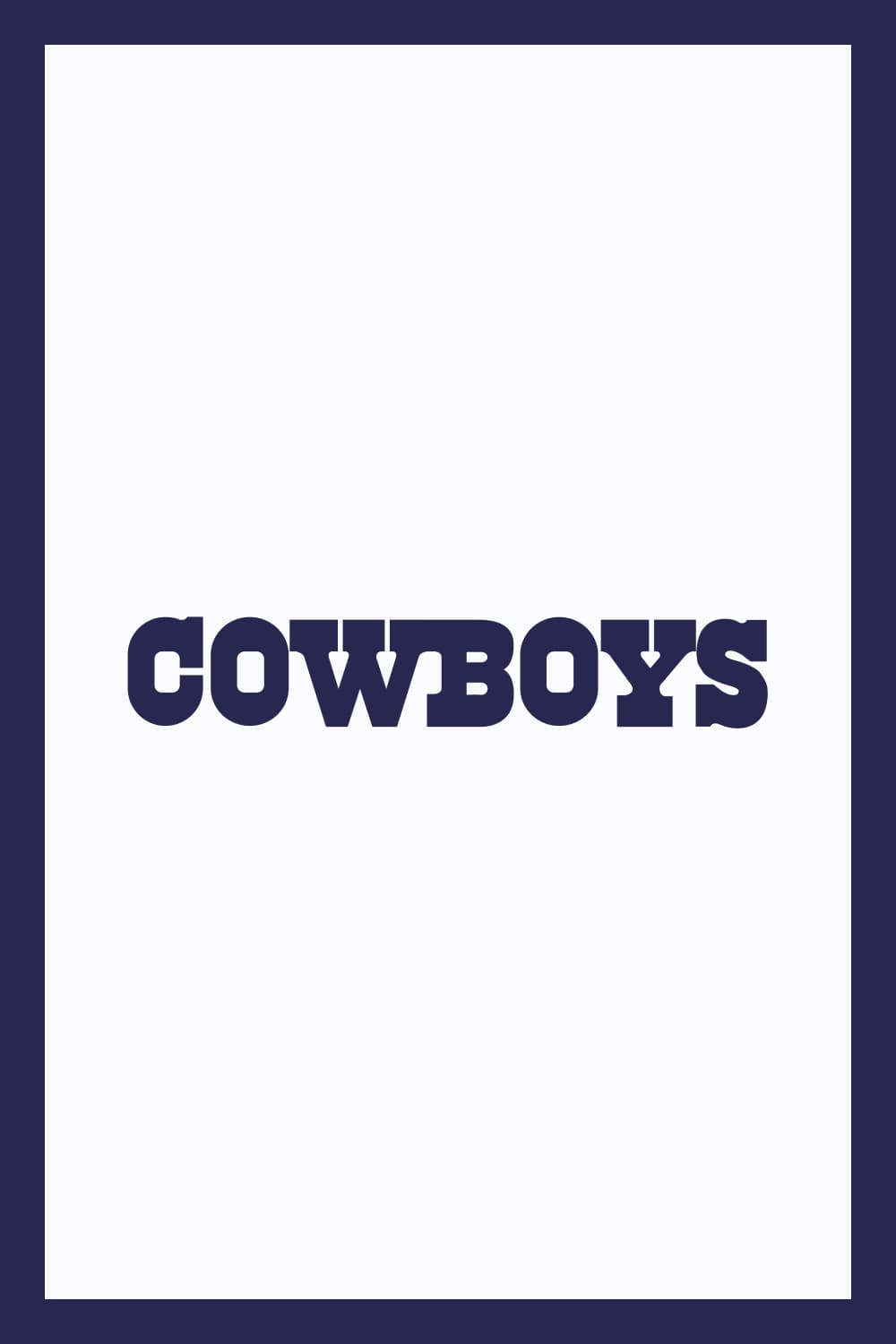 Blue text COWBOYS on white background.