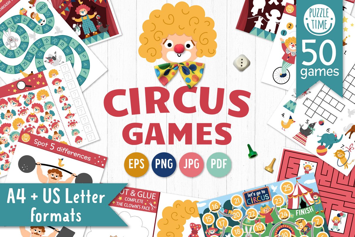 Cover image of Circus games and activities for kids.