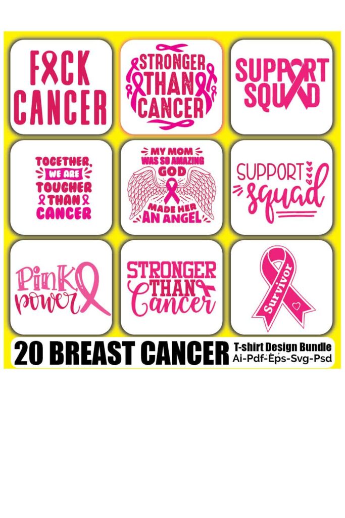 BREAST CANCER T SHIRT DESIGN BUNDLE | MasterBundles