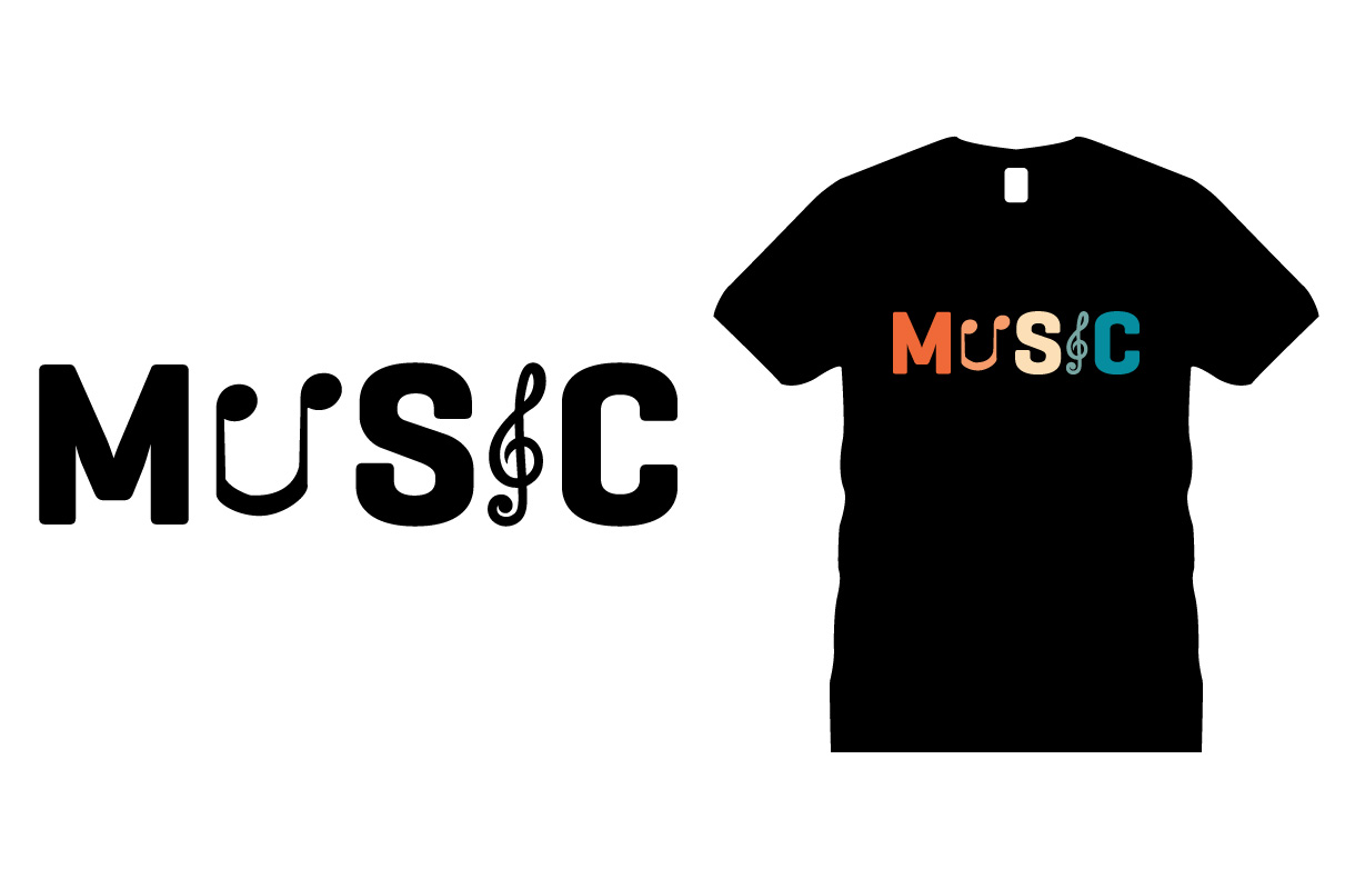Mockup using Music Motivational T-shirt Design.