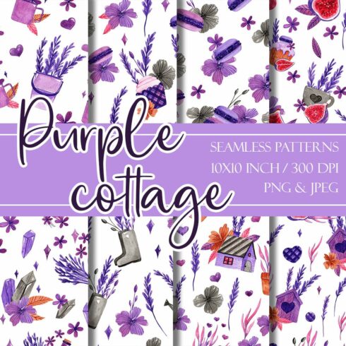 Purple Cottage Lavender Digital Papers cover image.