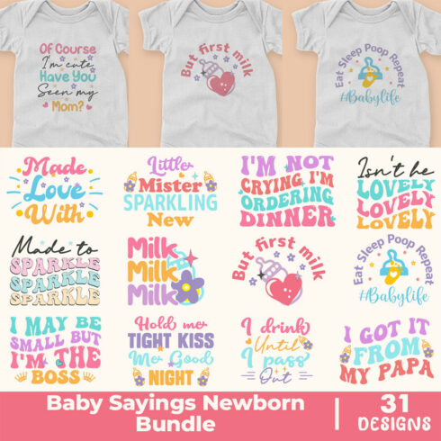 Baby Sayings Newborn Design Bundle cover image.