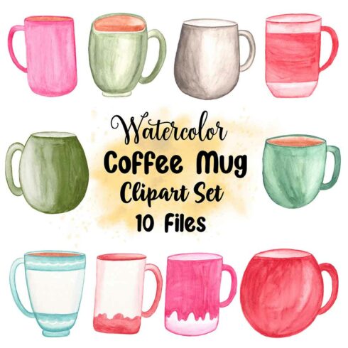 Watercolor Coffee Mug Clipart main cover.